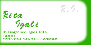 rita igali business card